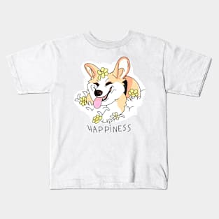 Corgi happiness Colored edition Kids T-Shirt